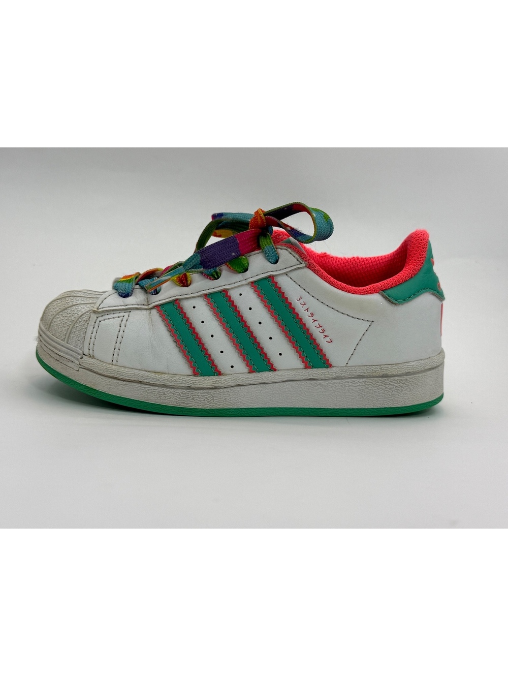 adidas Superstar Little Kid 11K White Hi-Res Green GV6989 (ksh1/0086)